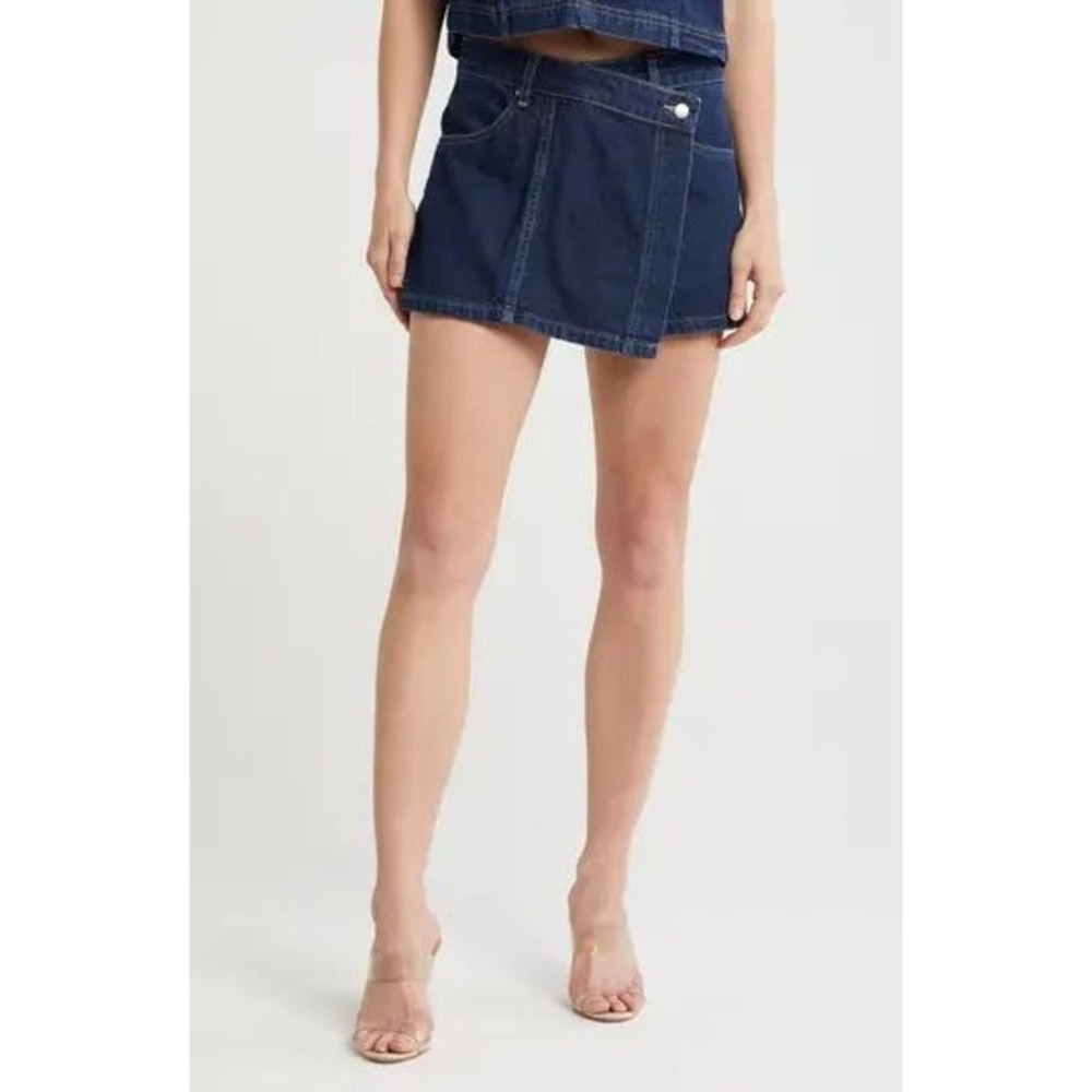 INDUSTRY REPUBLIC CLOTHING Side Button Denim Skort‎ Size 8 SEE DESCRIPION